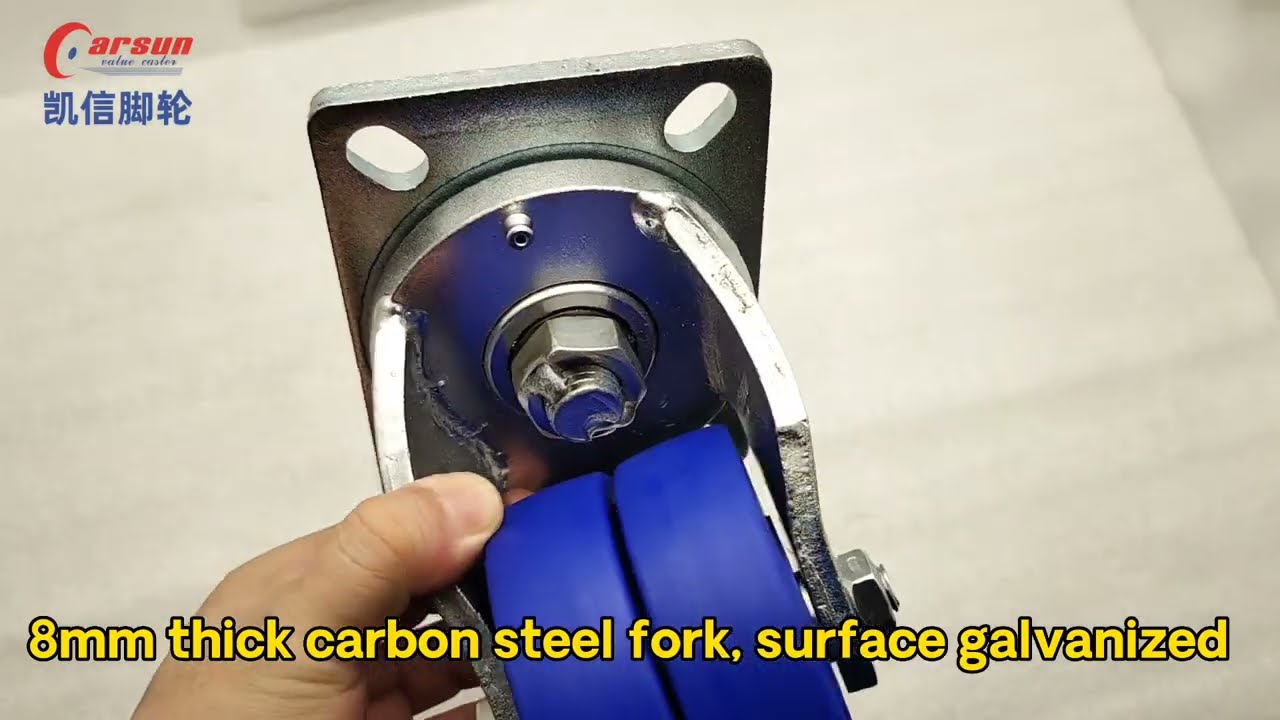 Super Heavy Duty Industrial Casters 4 Inch Blue Casting Nylon Double Wheel Swivel Caster Wheel