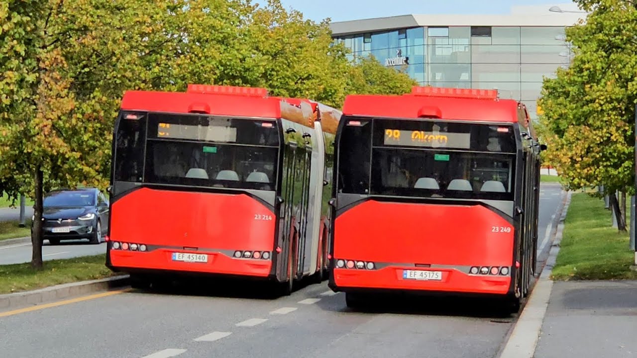 Buses at FORNEBU in OSLO NORWAY