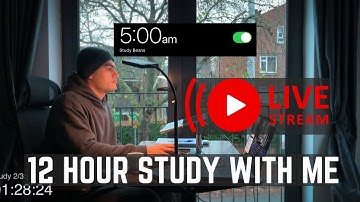 12-Hour LIVE Study With Me 🎓 | Cozy UK Ambience | Custom Pomodoro Timer | Deep Work Mode