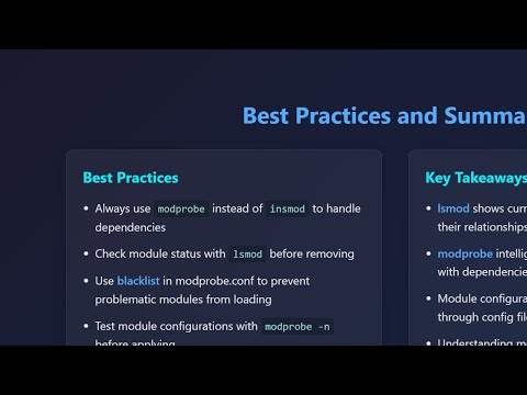 Linux Kernel Module Management: lsmod & modprobe Explained for Beginners!