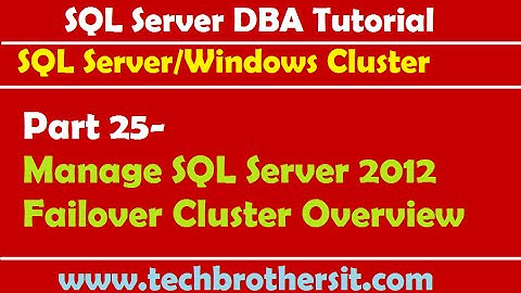 SQL Server DBA Tutorial 25-Manage SQL Server 2012 Failover Cluster Overview