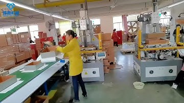 Semi-Automatic Rigid Box Production Line|Feeder Gluing + Servo Cam Forming |Large Box 500×400×125mm