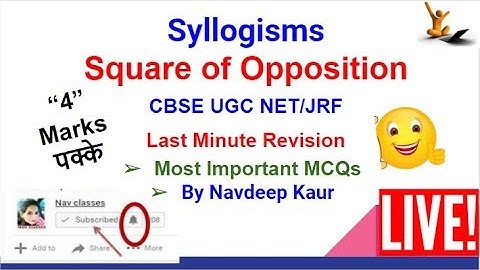 Syllogisms Square of Opposition Complete with MCQs | CBSE UGC NET