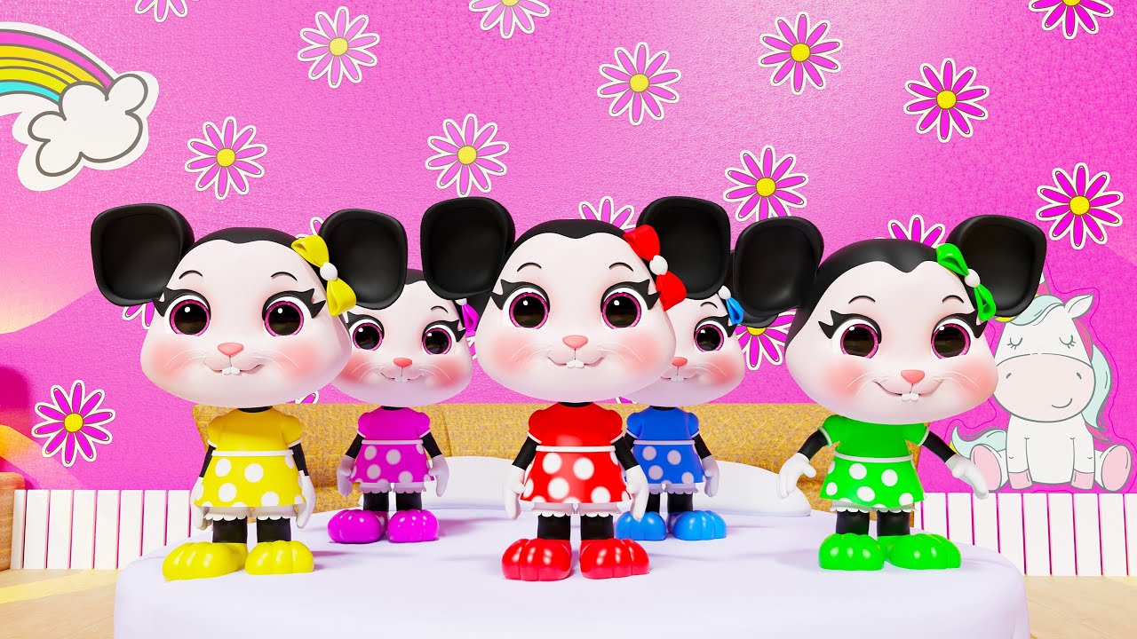 Five Little Mini Jumping on the Bed - YouTube