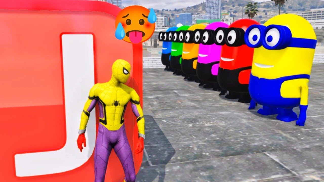 GTA 5 Epic Ragdolls RED SPIDERMAN VS RED MINION VS GREEN MINIONEuphoria Physics & Funny Fails 15