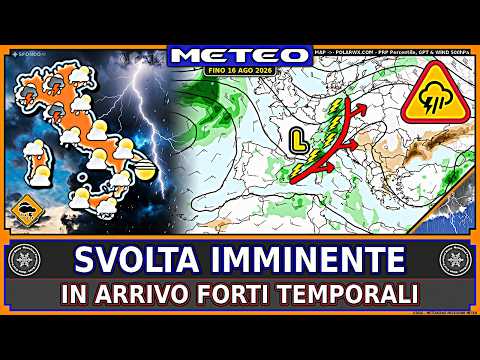 Video ADDIO CALDO! La SVOLTA con FORTI TEMPORALI – METEO Fino 16 Agosto