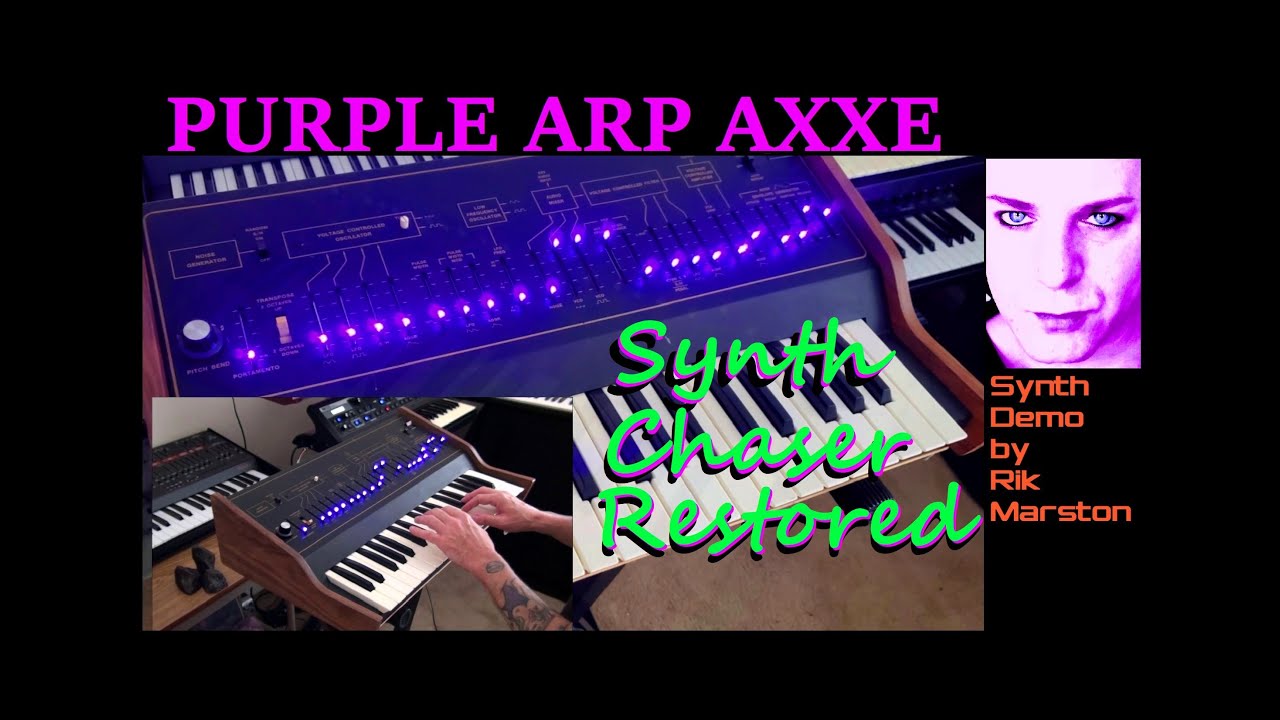 Purple ARP AXXE Synth Chaser Restored Analog Synthesizer Rik Marston