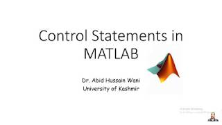3. Control Statements in Matlab