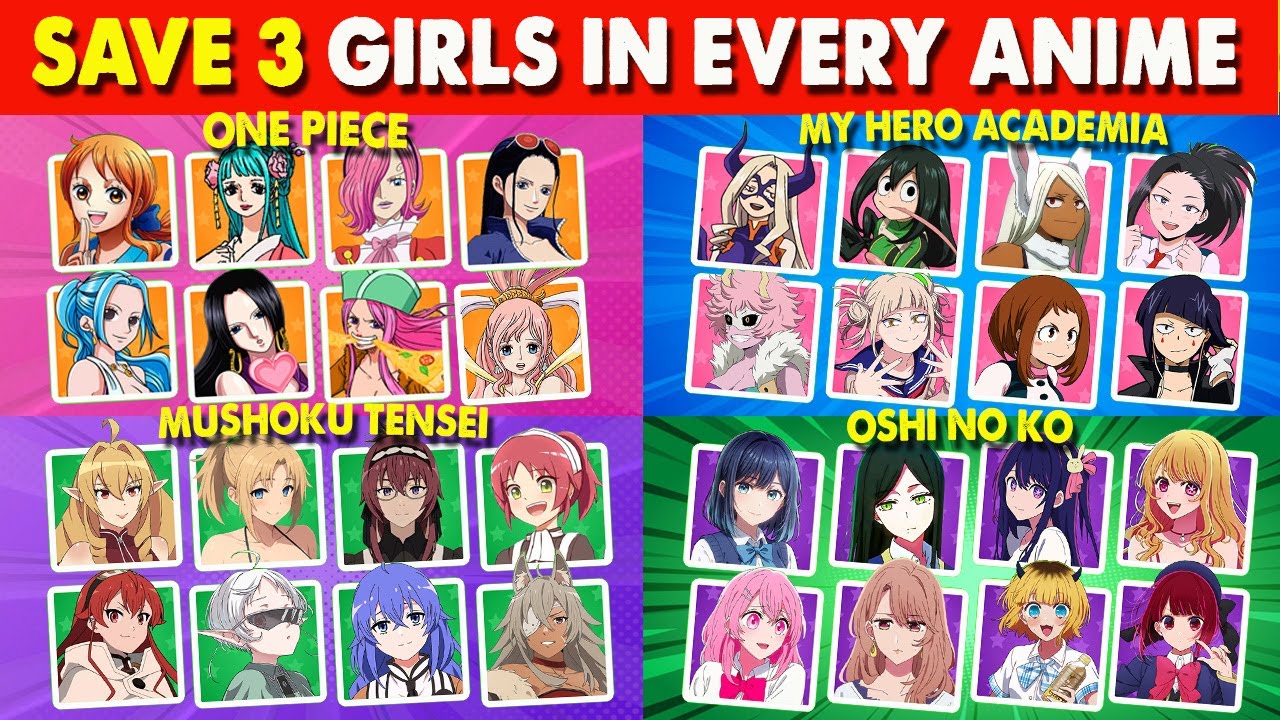 SAVE THREE ANIME GIRLS IN EVERY ANIME! 🔥✨ | Anime Quiz 🎮👩‍🦰