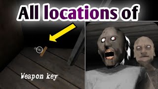 All locations of weapon key in granny chapter 2 • weapon key in granny chapter 2 • shotgun locations