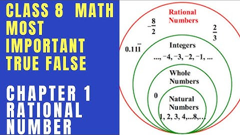 1Mark Question True False PSEB CBSE Class 8 Math|Chapter 1 Rational Number