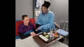 STNA / CNA Skill Demo: Feeding a Dependent Resident & PPE