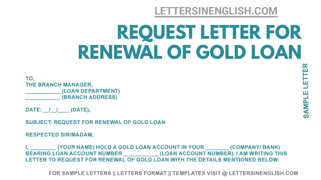application letter for gold loan