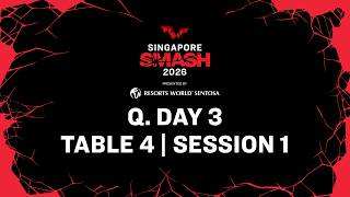 LIVE! | T4 | Q Day 3 | Singapore Smash 2026 Presented by Resorts World Sentosa | Session 1