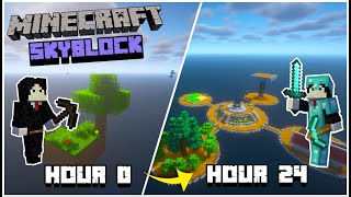 I Spent 24 HOURS in Minecraft Skyblock