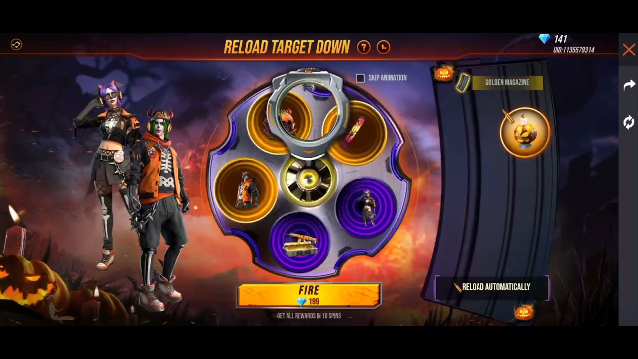 SPIN RELOAD TARGET DOWN LUCK - YouTube