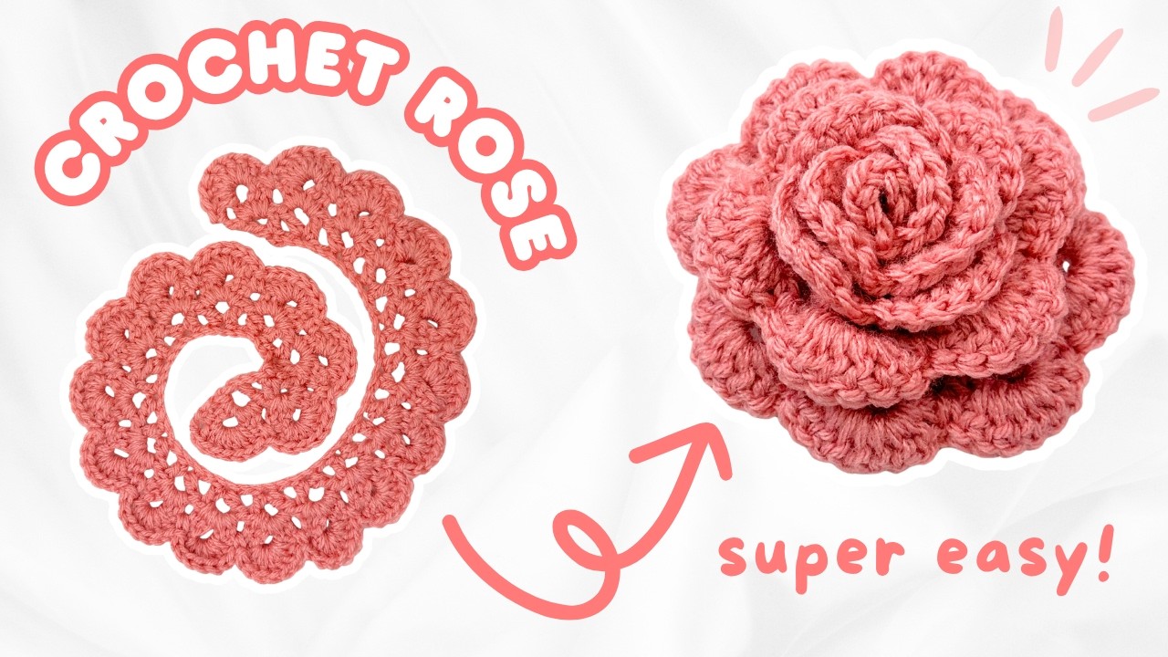 How To Crochet Roses SO EASY! how to crochet a rose flower for BEGINNERS | crochet flower ...