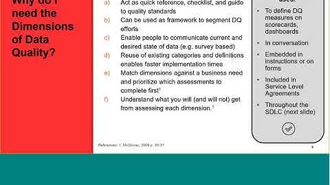 Conformed Dimensions of Data Quality – An Organized Approach to Data Quality Measurement 20170815 18