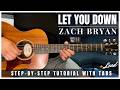 Leçon De Guitare Let You Down De Zach Bryan Avec Tablatures mp3