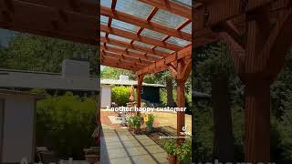 Finished up another redwood patio cover with smoked gray polycarbonate roofing! #patio #construction