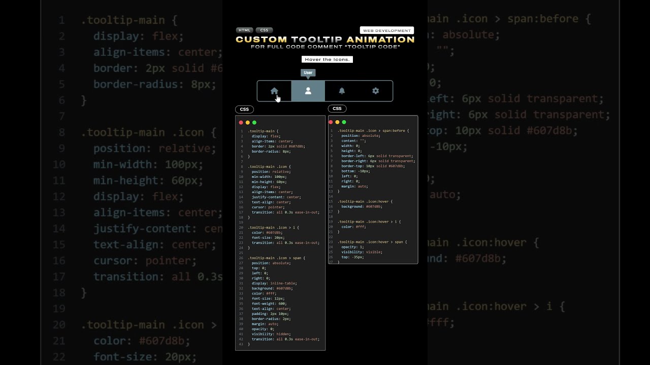 HTML Tooltip On Hover Html Animation Css