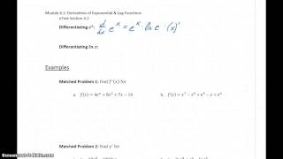 Famous MATH 151 Module 6.1 Part 2 - Differentiating e^x and ln x Net Worth