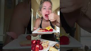 When your kid is up at 5am, you eat like this 🍓 #tiredasamother #breakfast #relatable