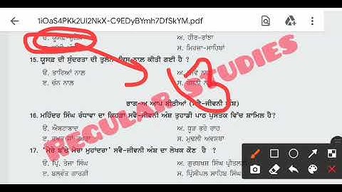 class 12th elective Punjabi paper with solutions 17 December term-1 #pseb #paper