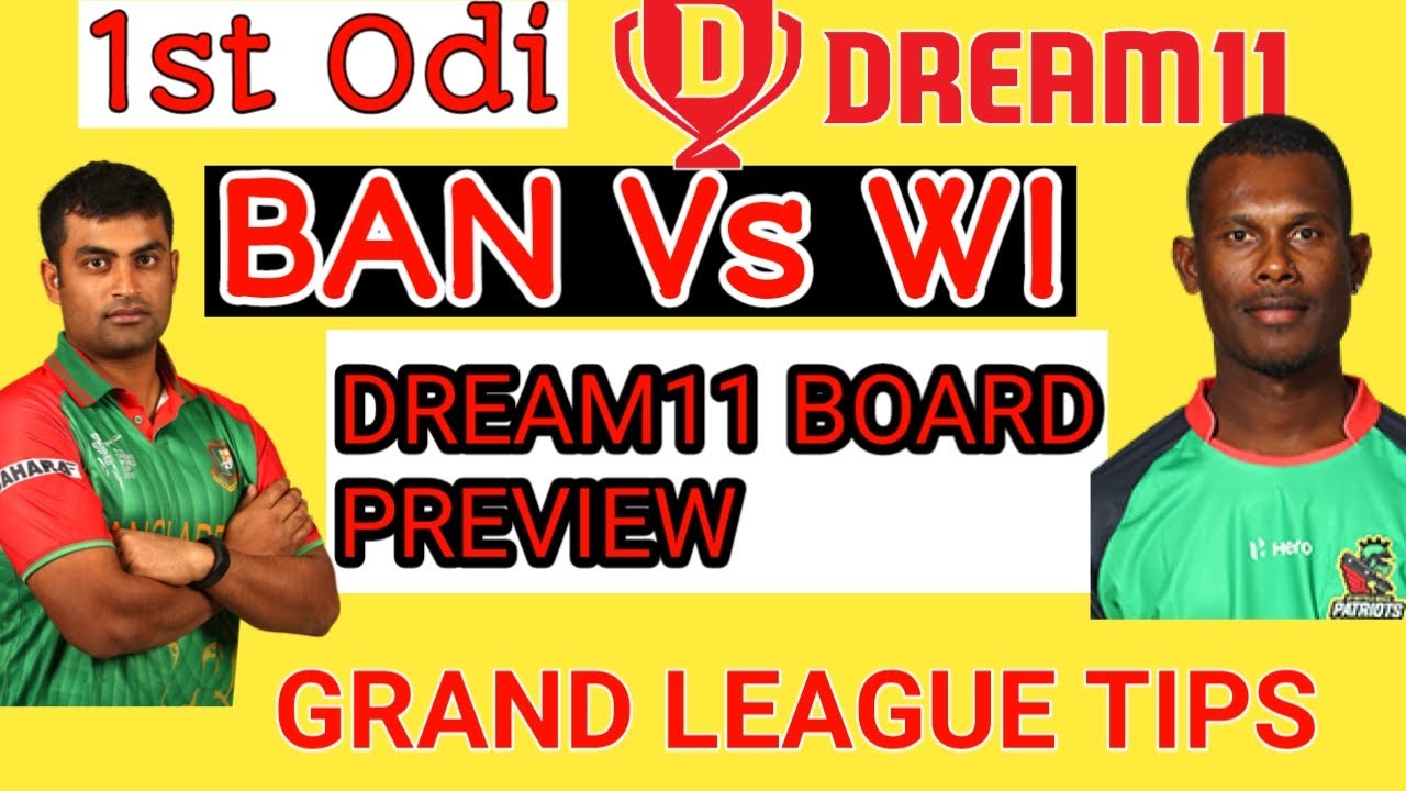 BAN vs WI 1ST ODI MATCH Dream11 BOARD PREVIEW TAMIL | Captain,Vice-captain, Fantasy Playing Tips