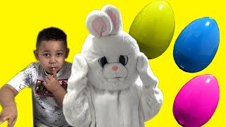 Easter Bunny Surprise Eggs Story for Kids - Happy Easter Surprise Egg Toys Hunt Video with Keon