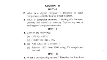 Mdu Computer Fundamentals BBA 1st Sem Question Paper #MduQuestionPaper