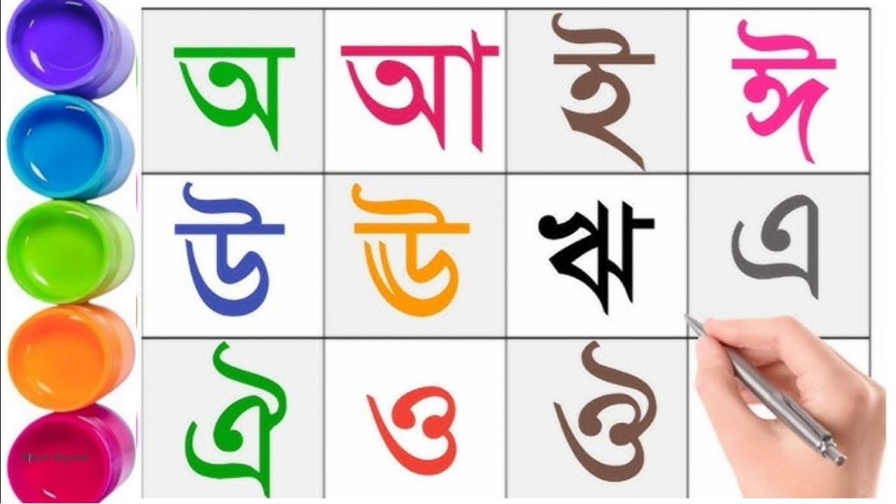 অ আ ই ঈ উ ঊ ঋ এ ঐ ও ঔ অ'য় অজগর আসছে তেড়ে II Bangla Alphabets II kids ...
