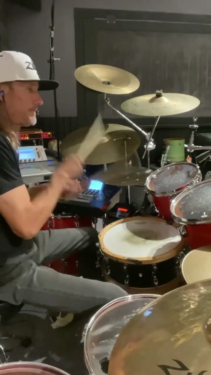 Session drummer - Brian Foster playing drums, November 17, 2023
