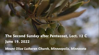 Worship, The Second Sunday after Pentecost, Lect. 12 C - 06-19-22