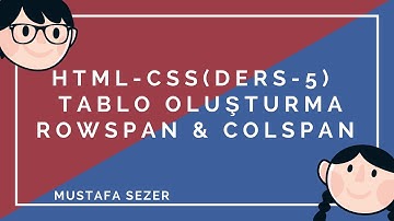 HTML & CSS ÖĞRENİYORUM ● DERS 5 ● 2014 -- TABLO OLUŞTURMA -2 Rowspan & Colspan ||HD||