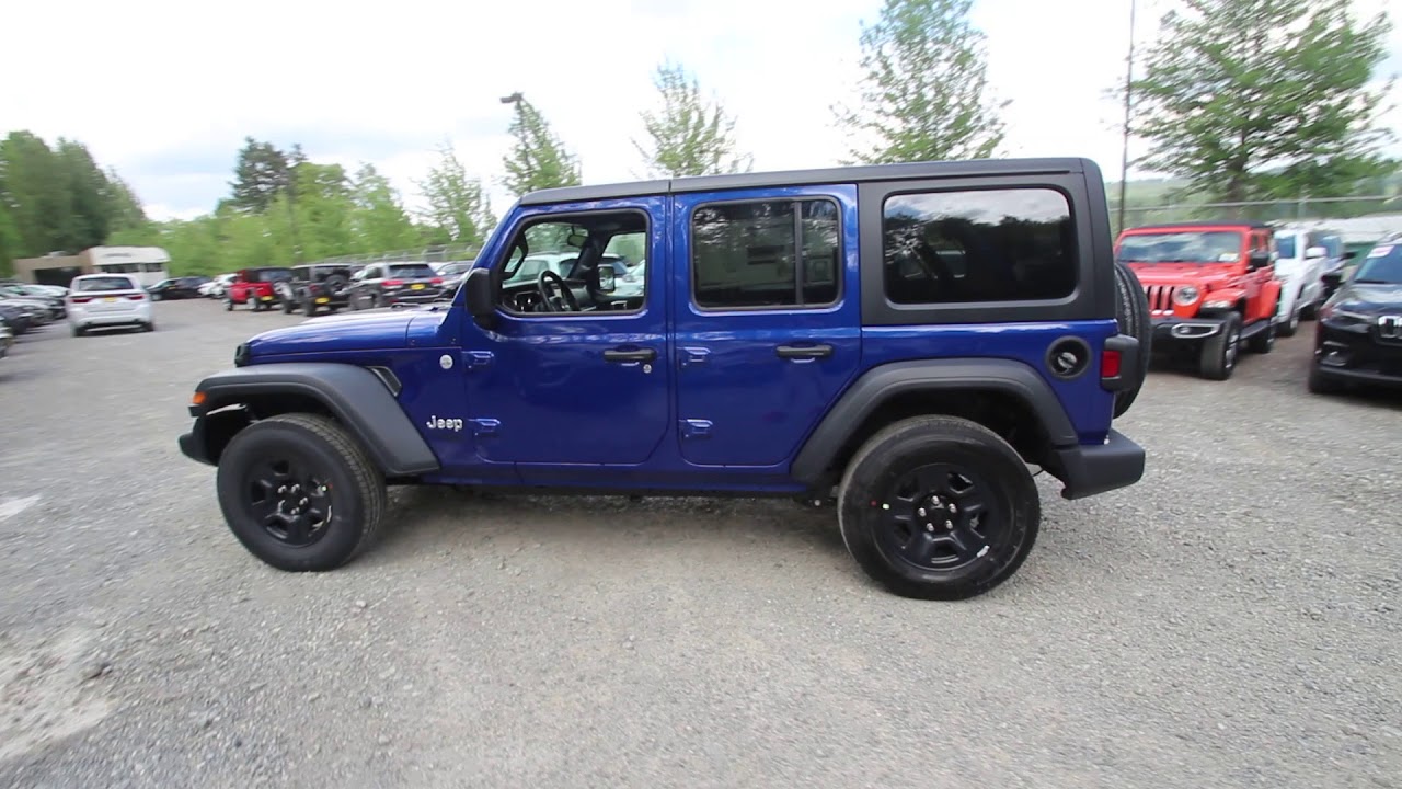 2018 Jeep Wrangler JL Unlimited Sport | Ocean Blue Metallic | JW180012 |  Redmond | Seattle - YouTube