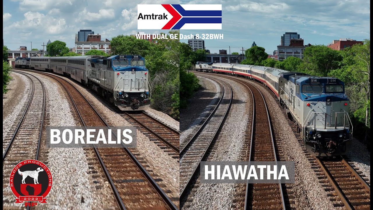 Dual GE Dash 8-32BWH On The Amtrak Hiawatha & The Borealis June & July 2025