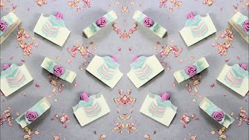 Using the feather swirl soap making technique & Russian piping tips to create Rose embeds for decor