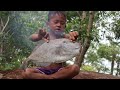 Primitive Survival Skills Cooking Cow Fish