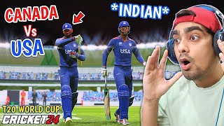 INDIANS ROCKS! In USA Vs CANADA T20 WORLD CUP Cricket 24