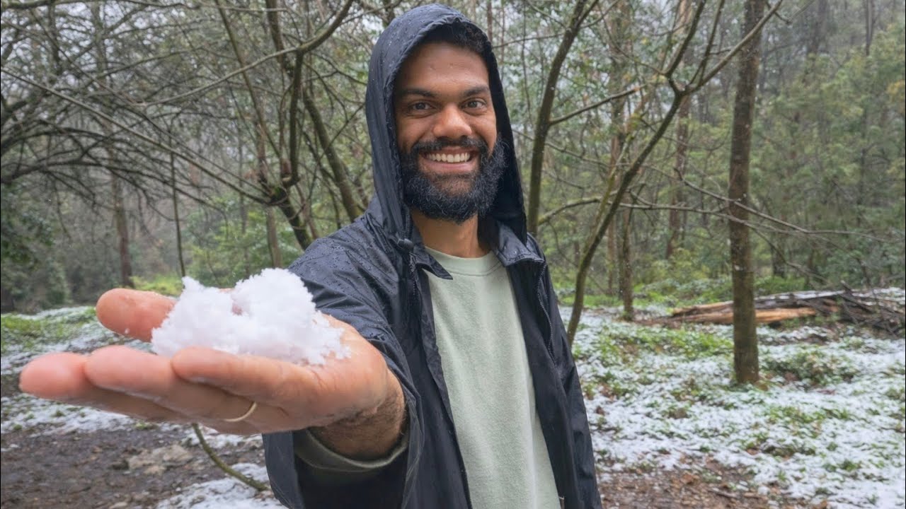 Choveu até gelo no nosso terreno em Portugal!