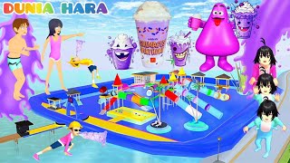 Yuta ke waterpark Kolam Renang Baru | Baby Celine Hara Olin Munta Krn Minum Grimace Shake 😱 Sakura