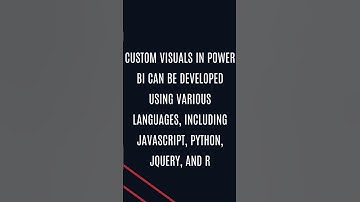 What languages are used to create custom visuals in Power BI? #shorts