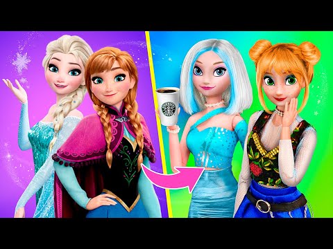 Elsa và Anna ở Thế Giới Hiện Đại / 10 Mẹo Tự Làm Búp Bê Frozen