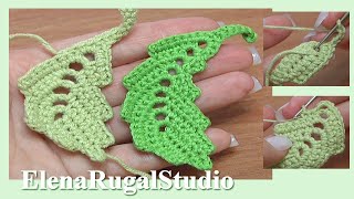 How To Crochet Curved Two-Side Leaf Chain Spaces Inside Tutorial 2