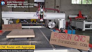 FORSUN ATC CNC Router Machine with 4 Sides Aggregate Head side drilling for woodworking door cabinet