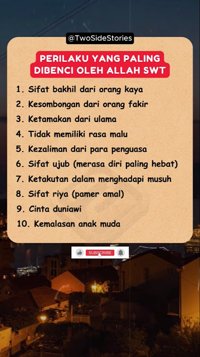 10 Perilaku manusia yang Paling Dibenci Allah SWT - Jangan Dilakukan! #dakwah #shorts #motivation