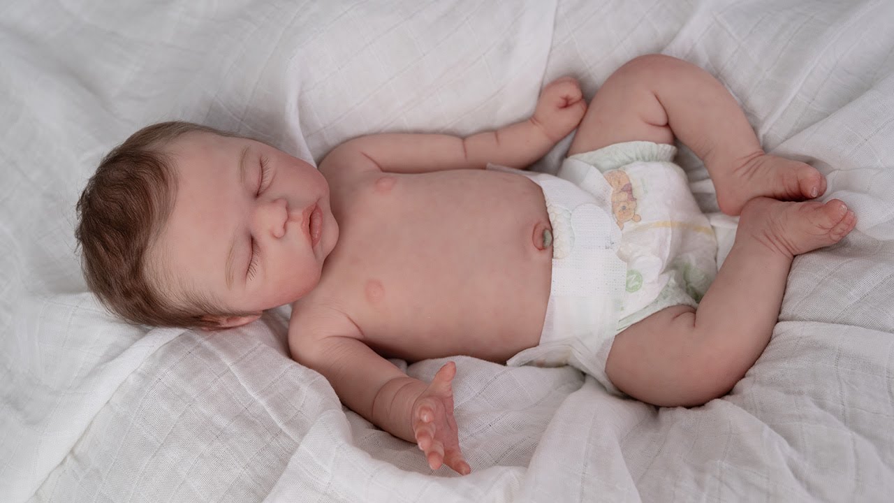 RXDOLL Sleeping Reborn Baby Dolls Silicone Vinyl Full Body Boy 19