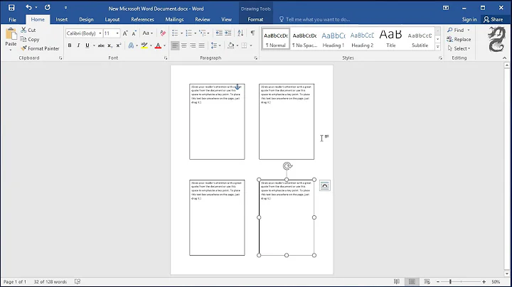 4 Flyers On One Page in Word