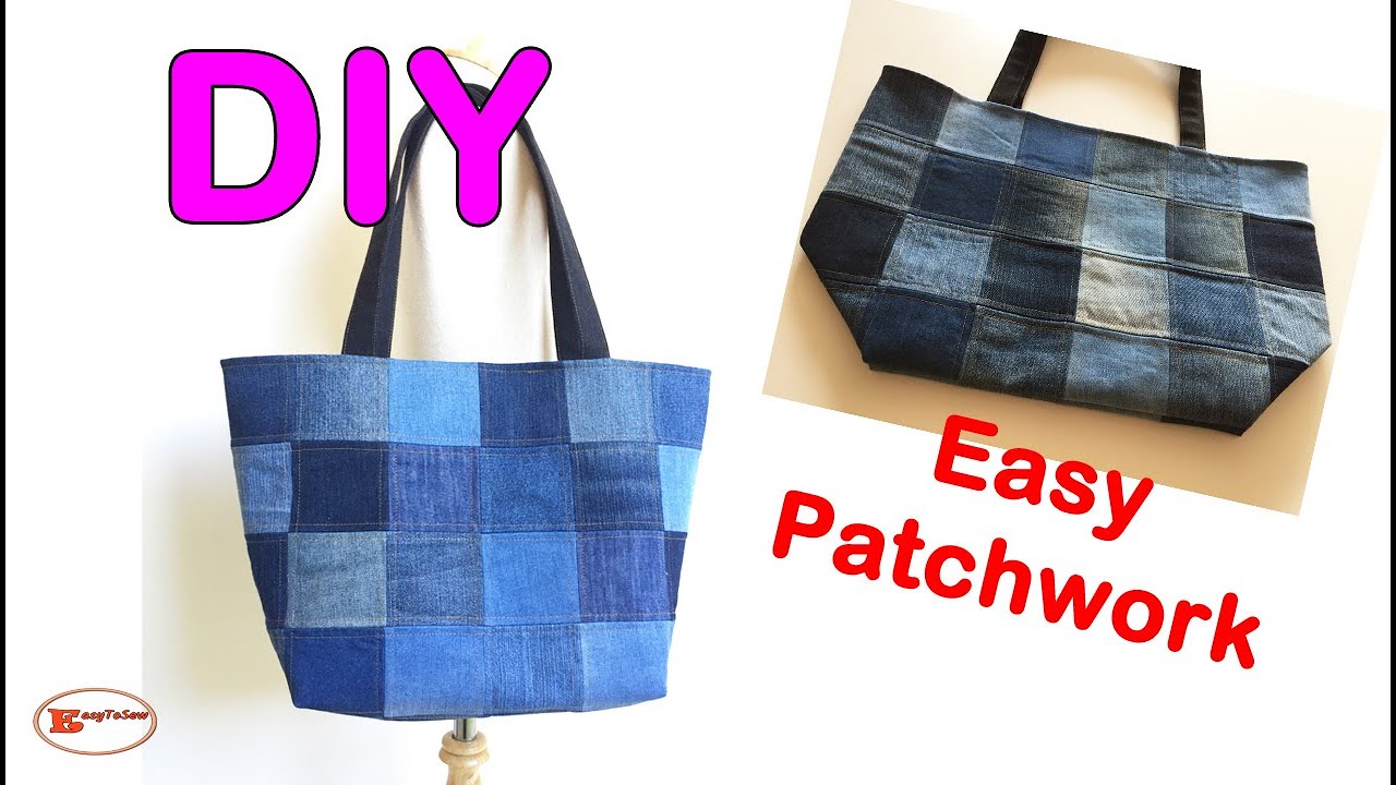 Patchwork Denim Tote Bag